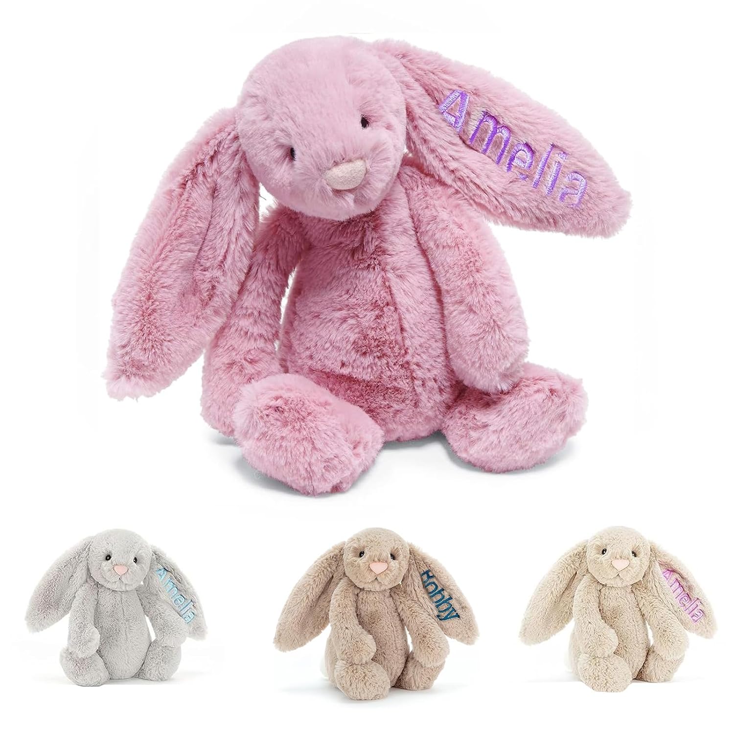 Custom Plush Rabbit with Childs Name - Kawaii Cuddle Companion