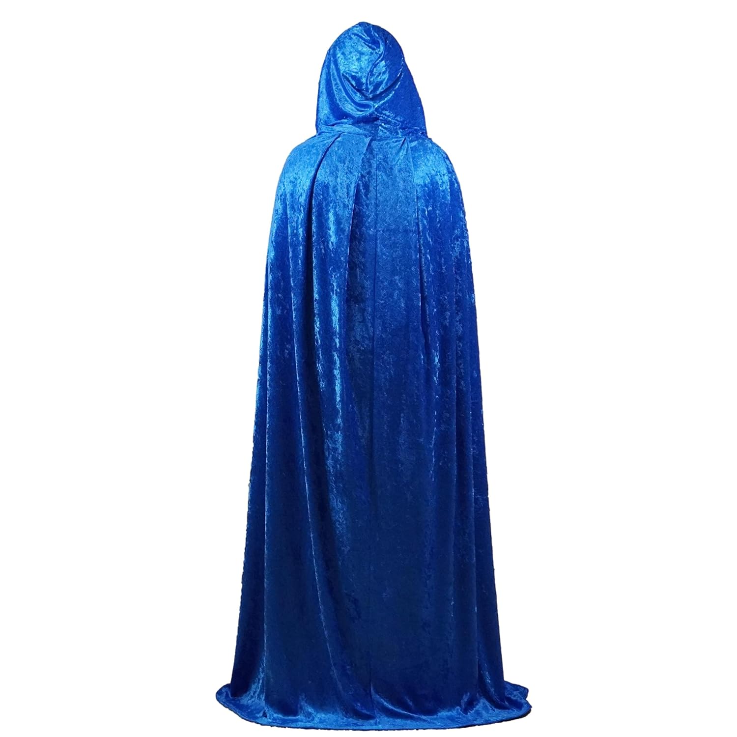 Blue Crushed Velvet Hooded Cape for All Ages