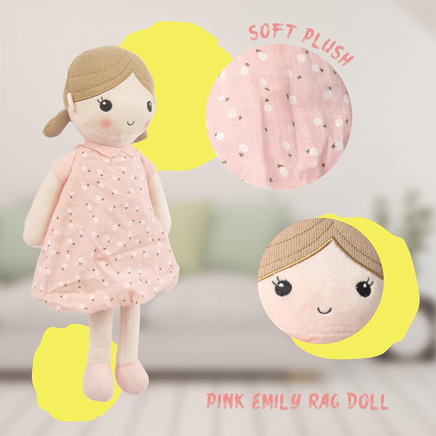 Linzy Toys Emily 15 Soft Plush Rag Doll for Girls
