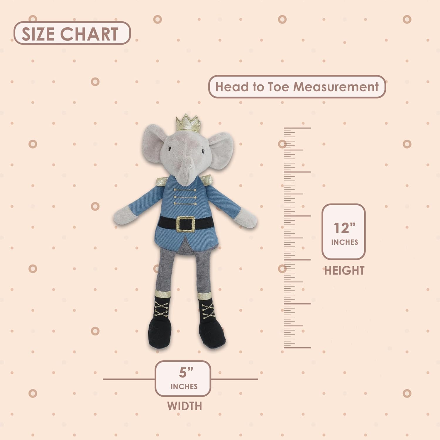 Mon Ami Prince Earl Elephant Plush Toy 12 Inches