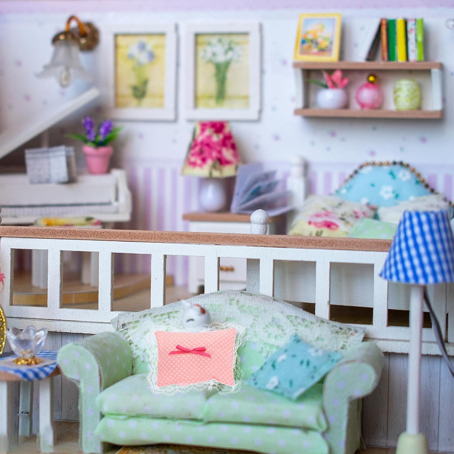 ibasenice Miniature Cotton Doll House Bedding Set