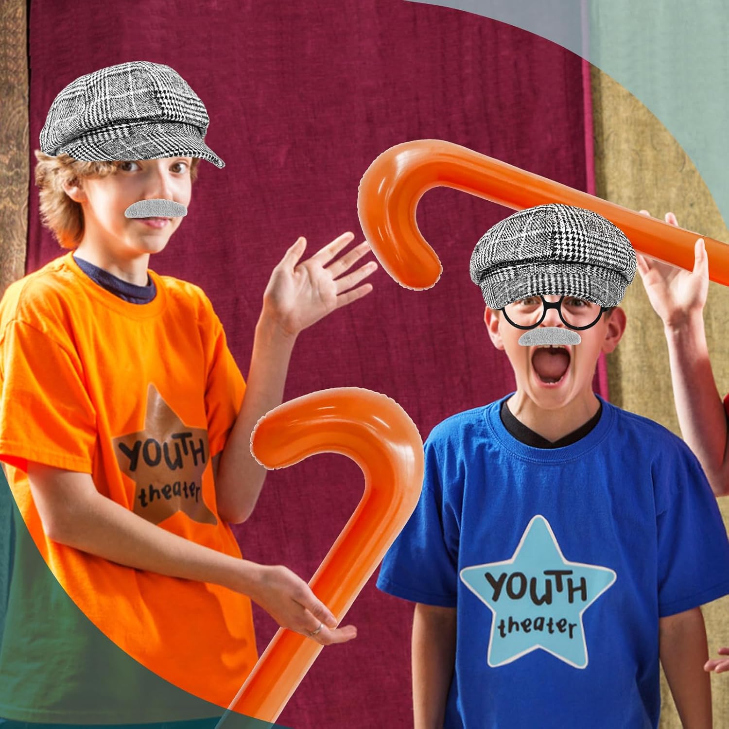 4 PCS 100th Day Old Man Costume Set for Kids