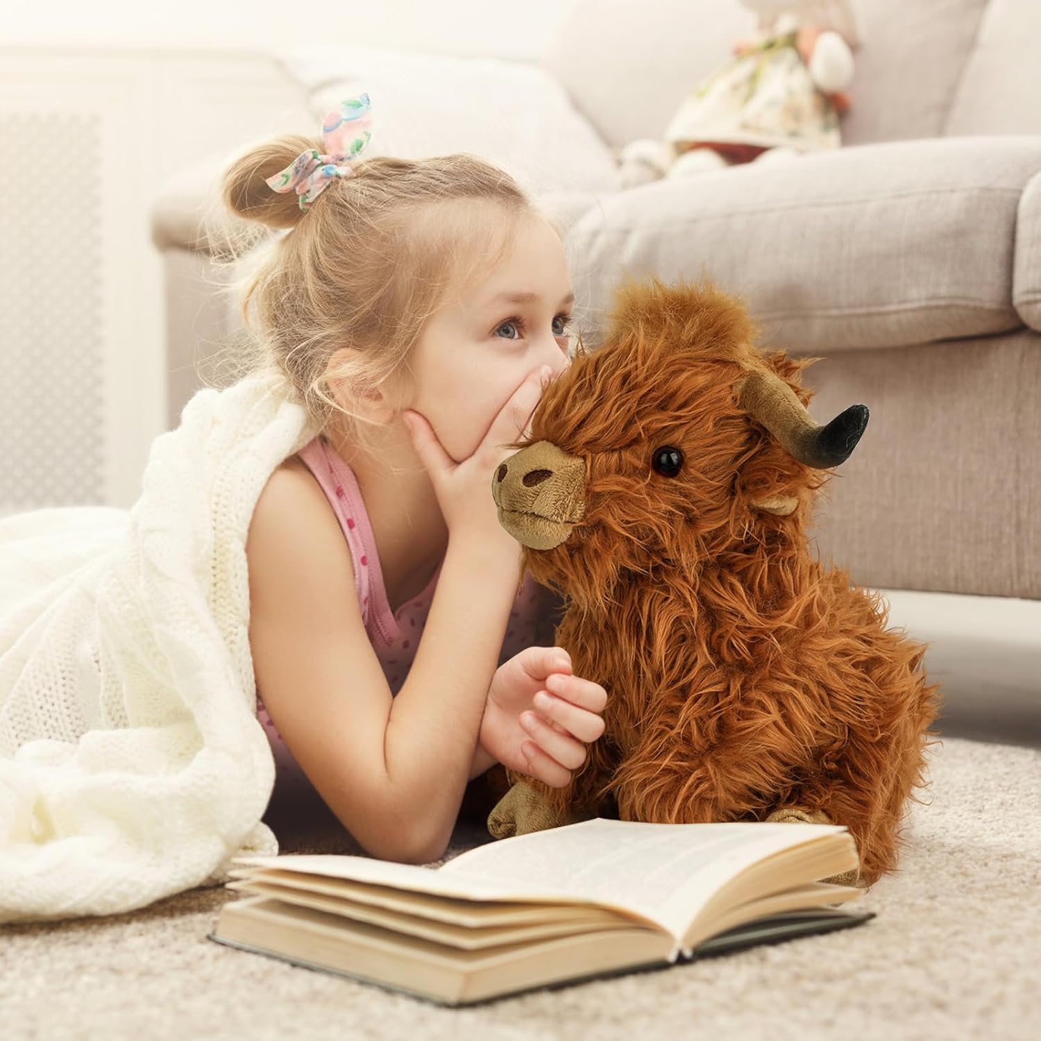 Rivoeis 105 Inch Highland Cow Plush Toy