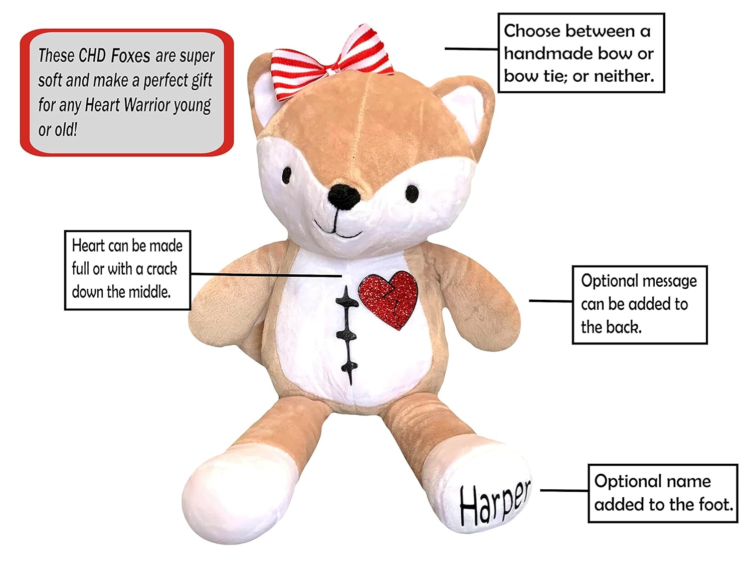 Customized 14 Fox Scar Buddy - Heart Surgery Gift for Kids