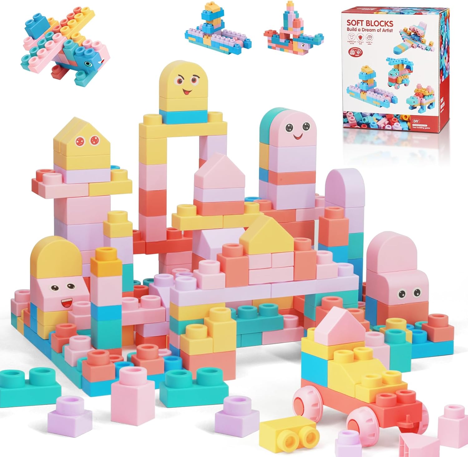 Abbabby Soft Building Blocks 101 Pcs Toy Set for Toddlers