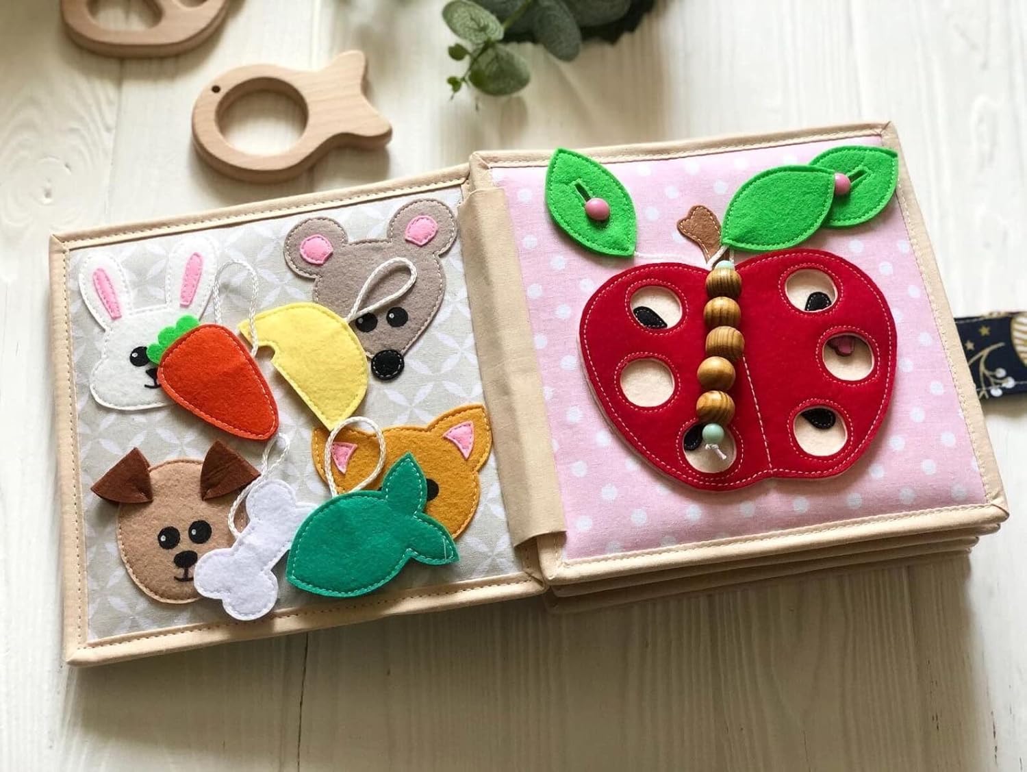 Quiet Baby Book with Felt Animals and Shapes 1