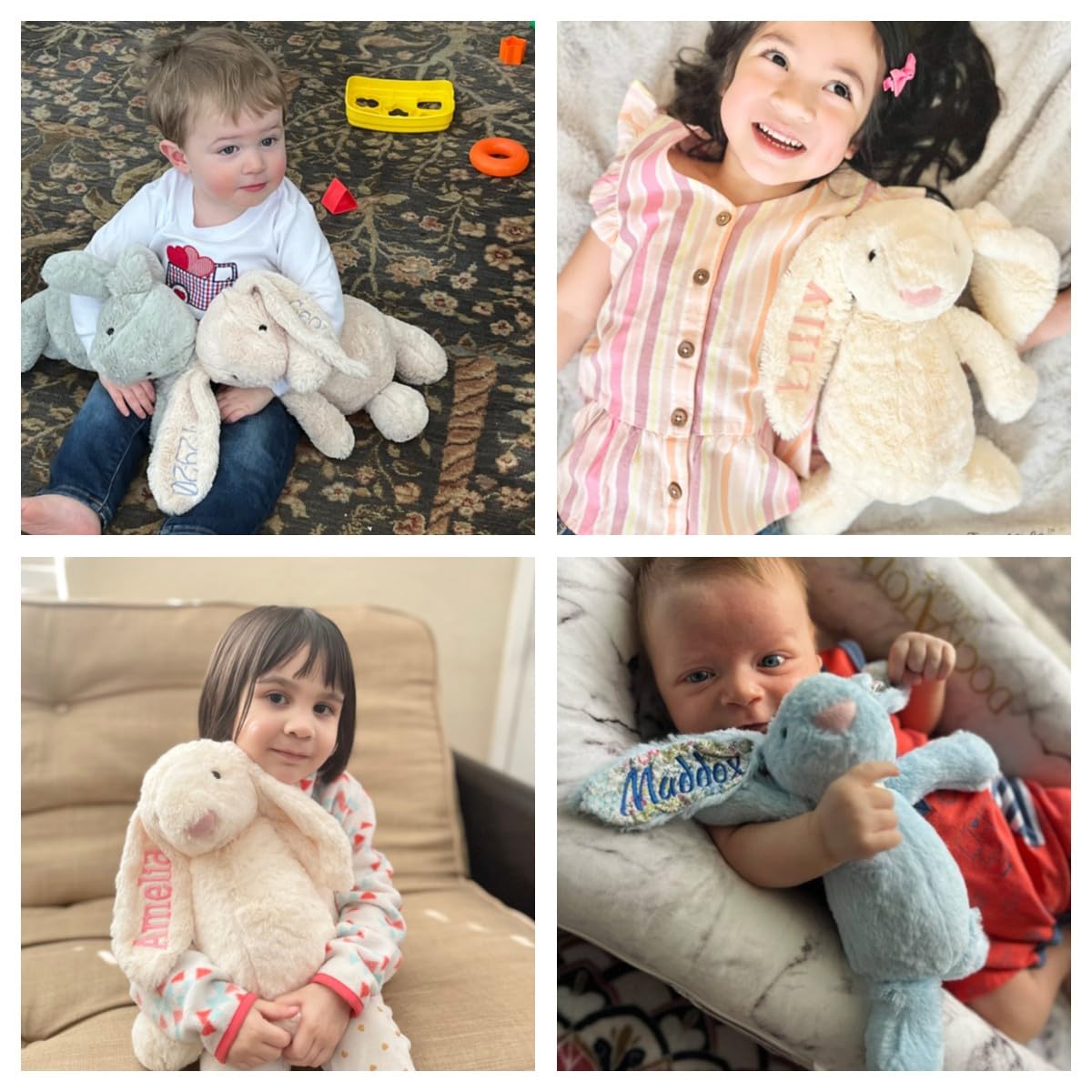 Personalized Easter Bunny Rabbit Stuffed Animal for Kids