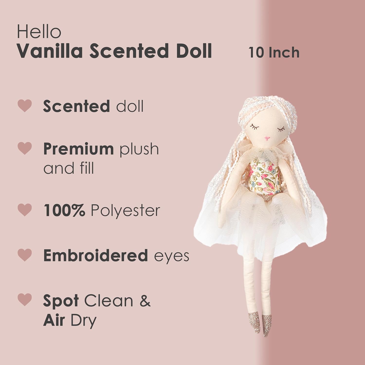 Mon Ami Vanilla Scented Plush Doll - 10 Inch