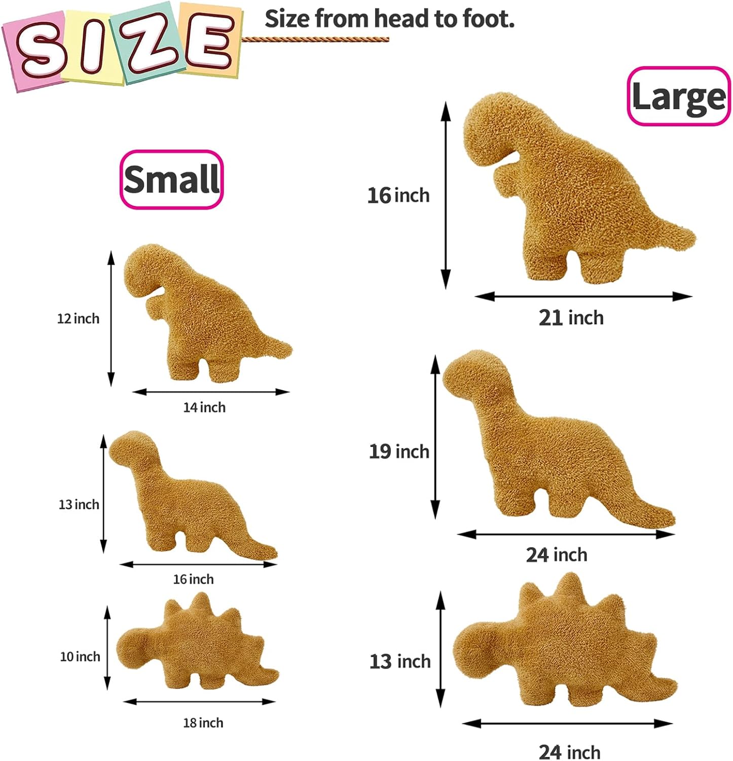 Dino Nugget Pillow 21 Inch Tyrannosaurus Rex Plush