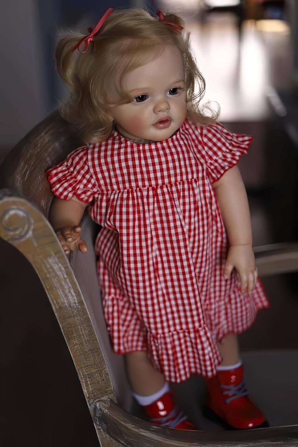 TERABITHIA 24 Inch Realistic Baby Doll with Curly Hair