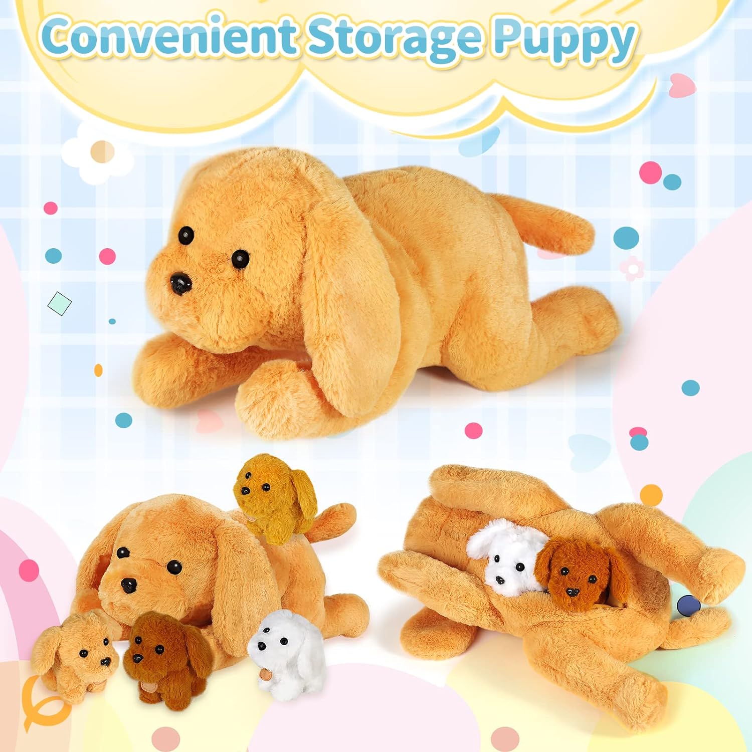 KMUYSL Puppy Plush Toy Set for Kids 3-8 Years