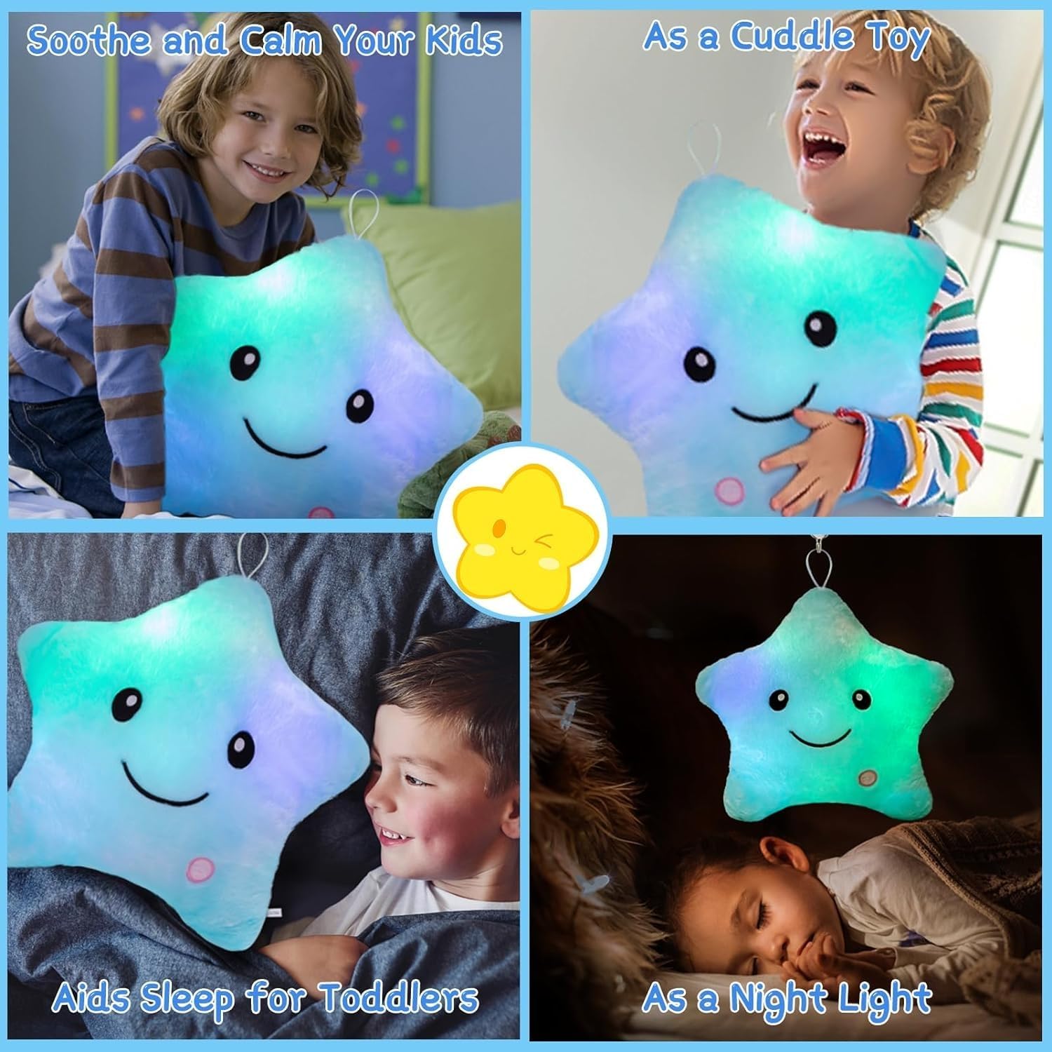 Subao Twinkle Star Plush Pillow Light Up Toy for Kids with Autism