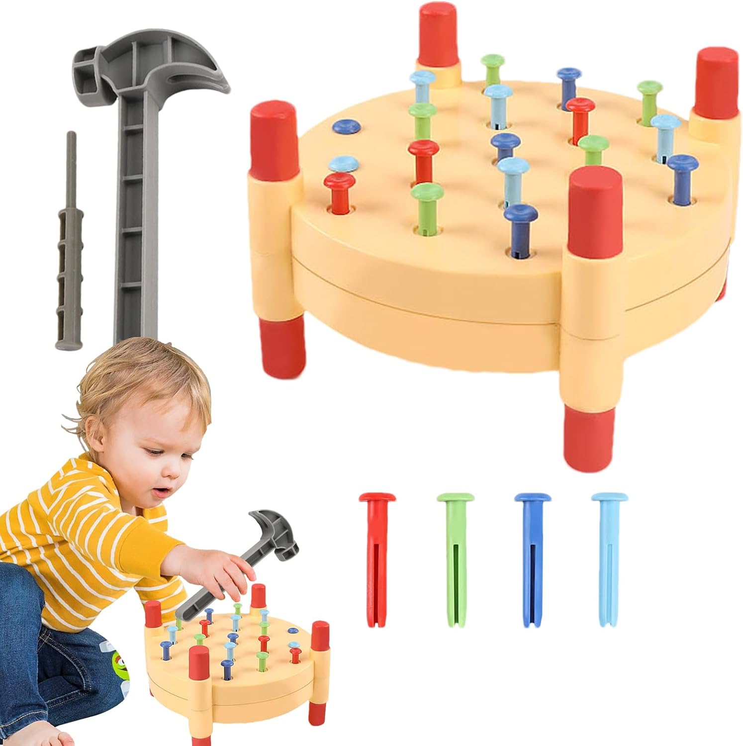 Vansza Hammer Toy for Toddlers Durable ABS Material Safe and Odorless