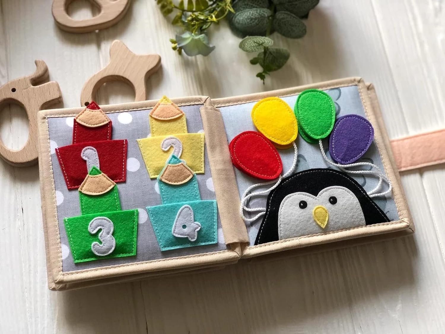 Handmade Animals Quiet Baby Book for Fine Motor Skills 1