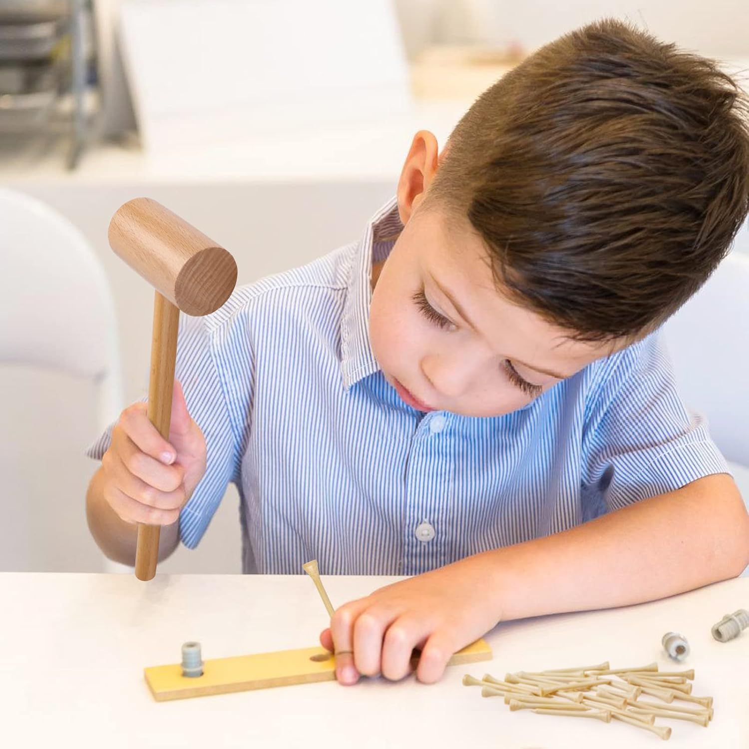 Wooden Mallet Hammering Toy for Kids