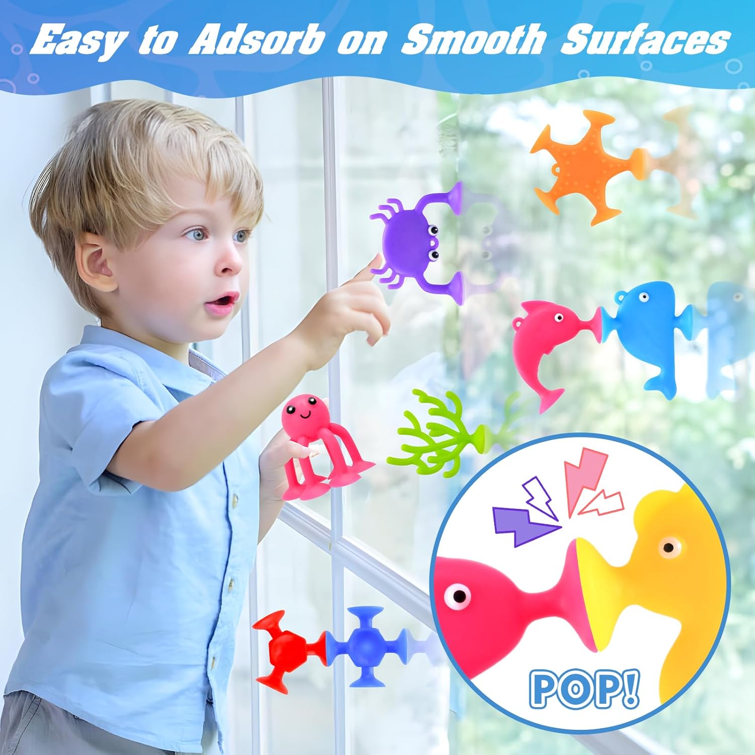 27 PCS Suction Cup Bath Toys for Kids Ages 4-8