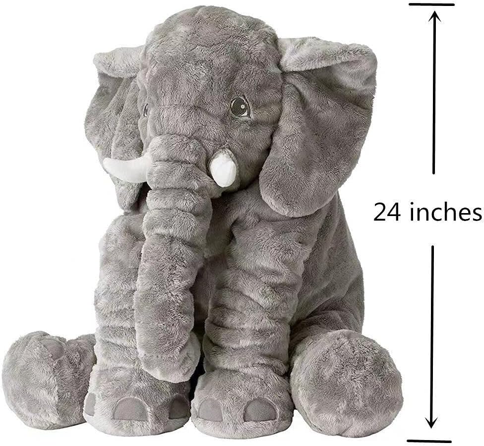 BOOJALOO 24 Inch Stuffed Elephant Plush Toy