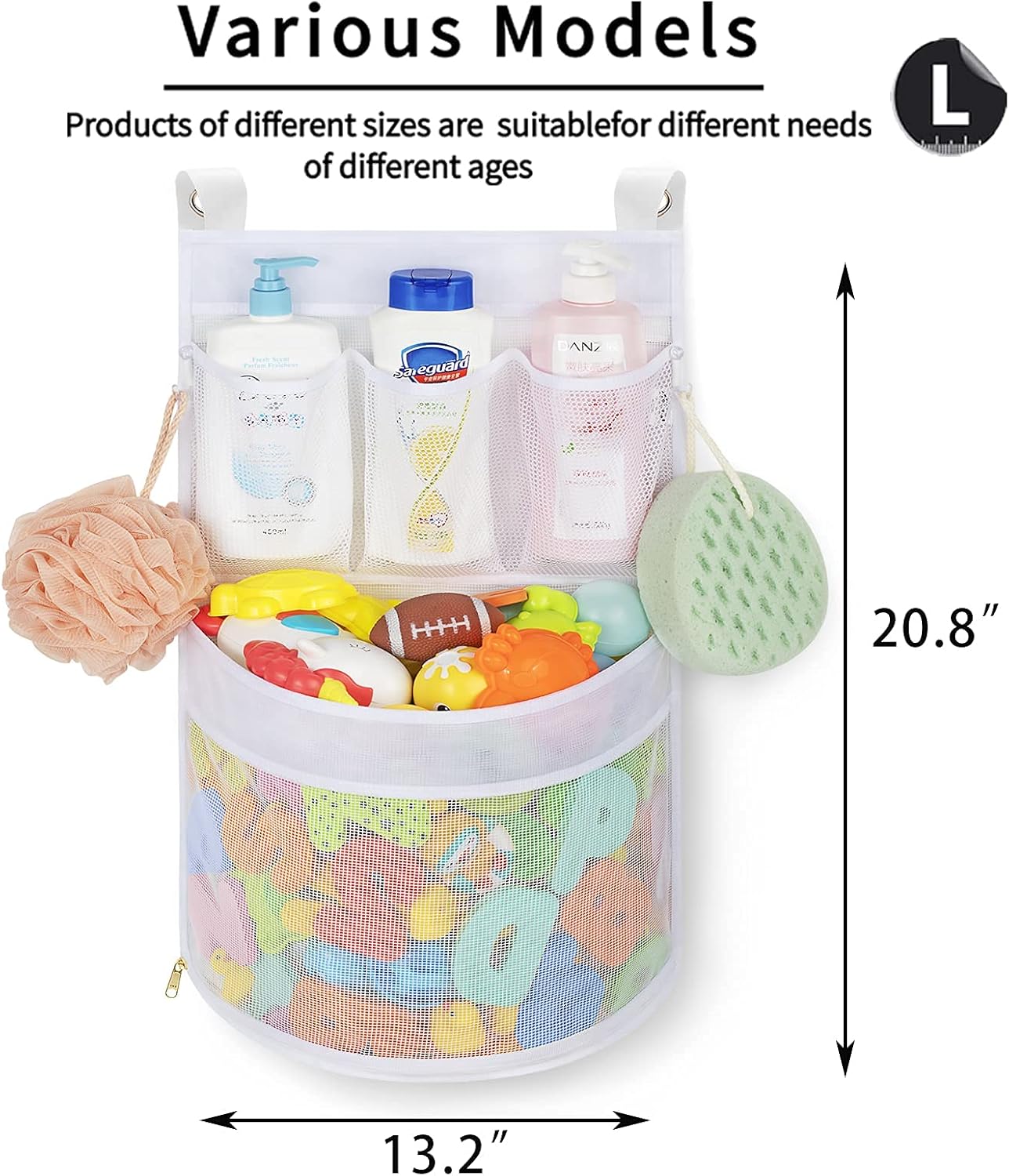Ligereza Baby Bath Toy Organizer Large Capacity Quick Drying Mould Proof