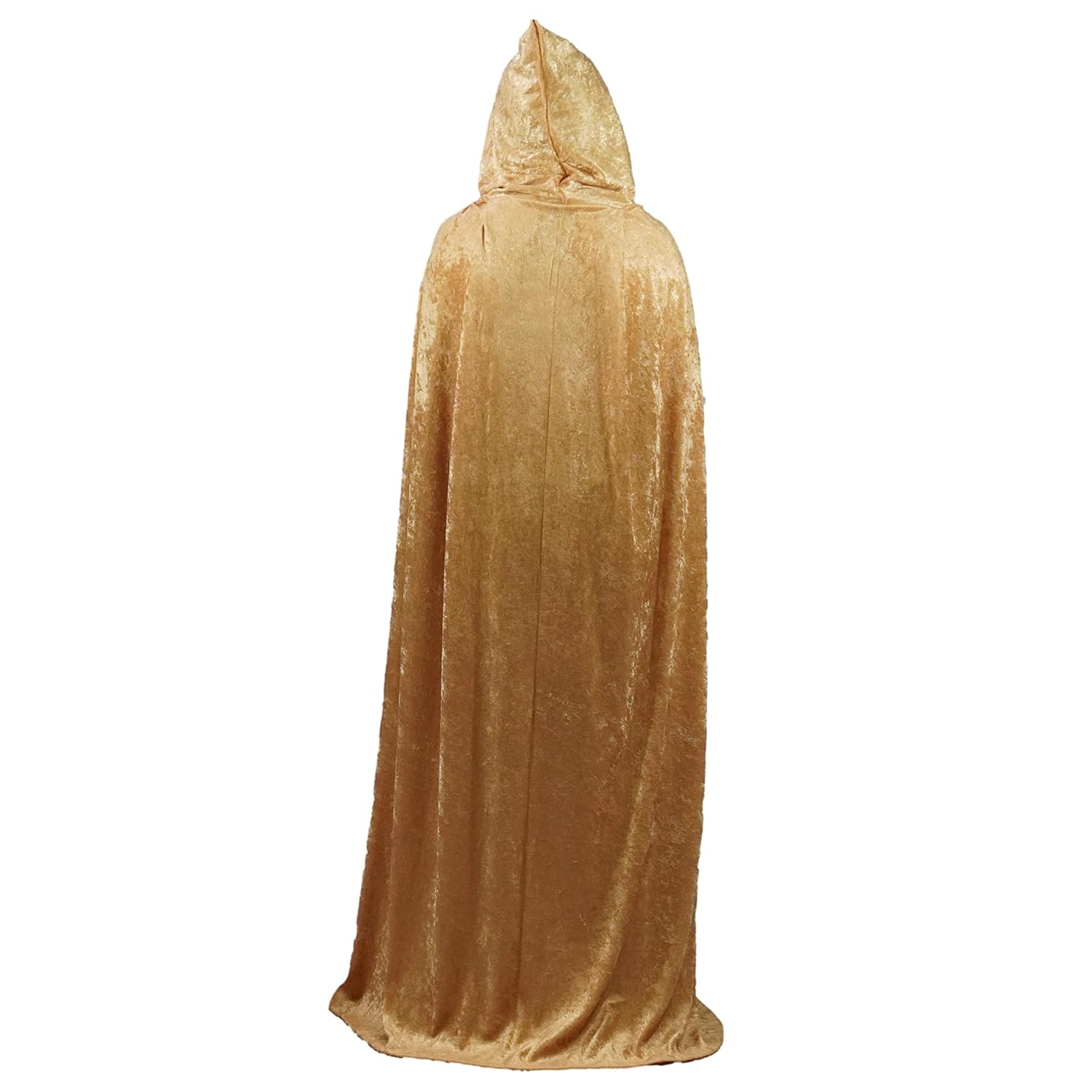 Gold Crushed Velvet Full Length Hooded Cape for All Ages