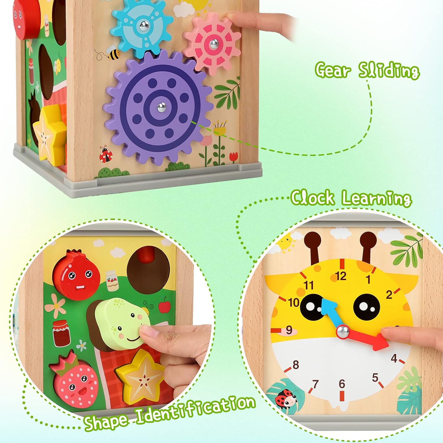 MingNor 6 in 1 Wooden Toddler Toy Set