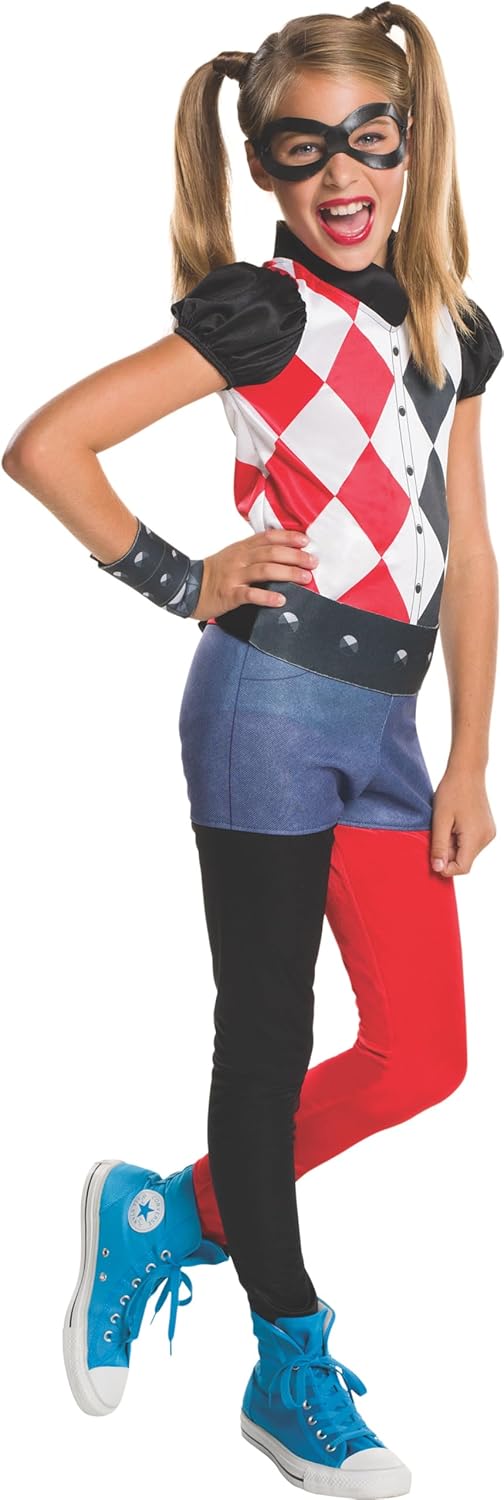 Rubies Harley Quinn Costume Jumpsuit for Girls Medium