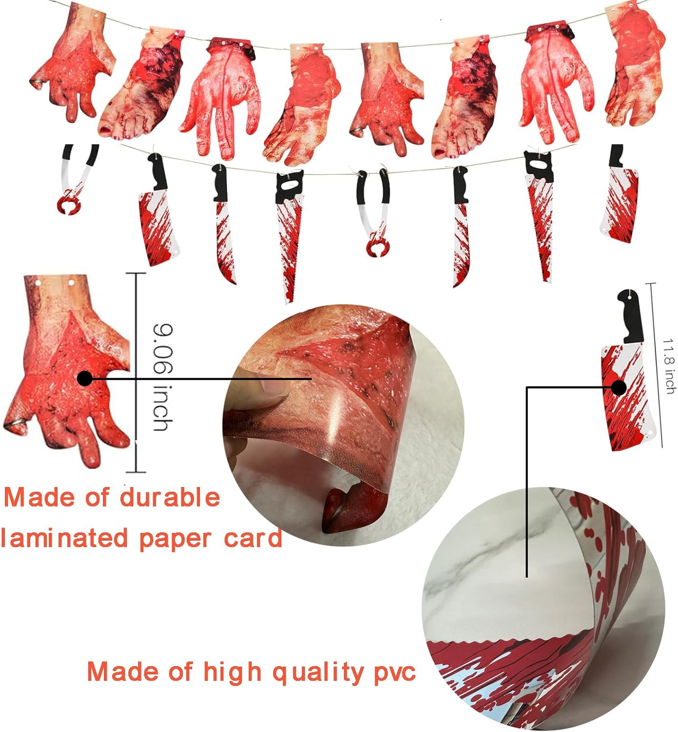 Lansian Halloween Blood Props 6pcs Body Parts