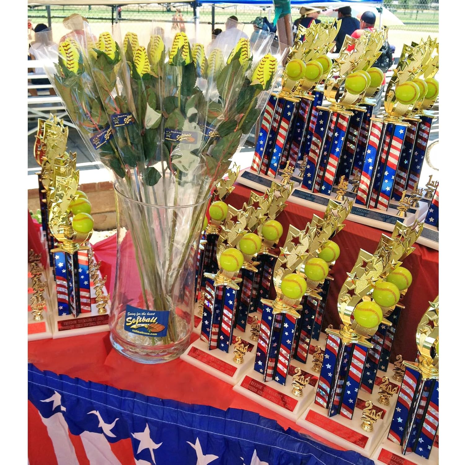 Softball Rose - Handmade Premium Softball Cover Flower