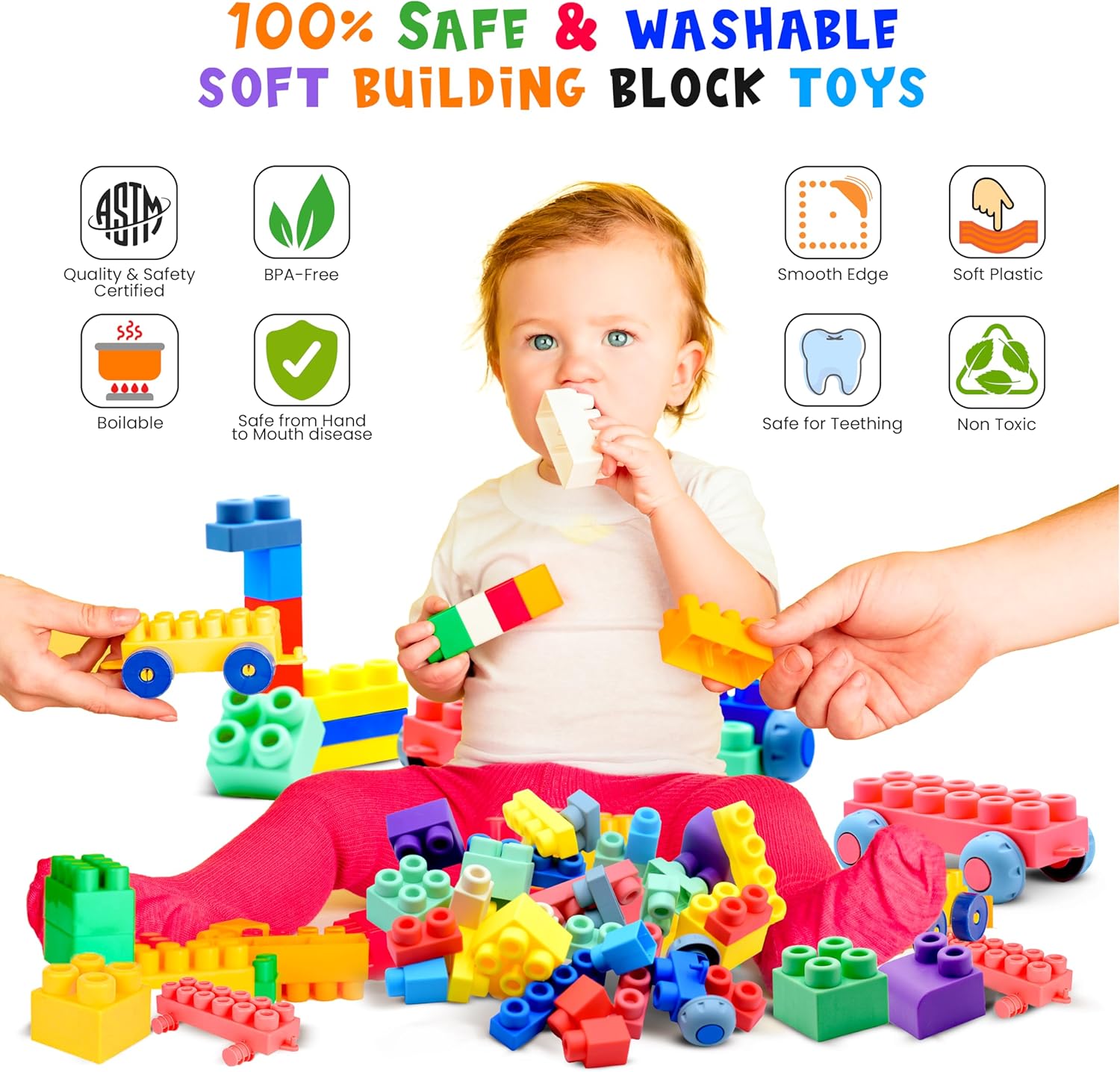 TOP Grade 80 PC Soft Building Blocks for Toddlers 1-3