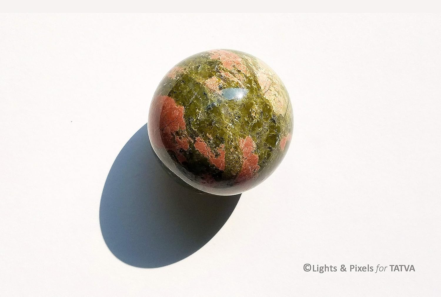 Handmade Unakite Sphere Pink Green Energy Chakra Healing