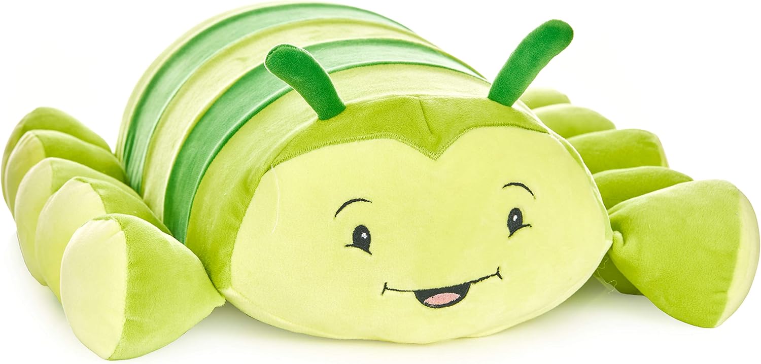 Cuddly Memory Foam Pillow Plush with Journal Pocket - Charlie The Caterpillar