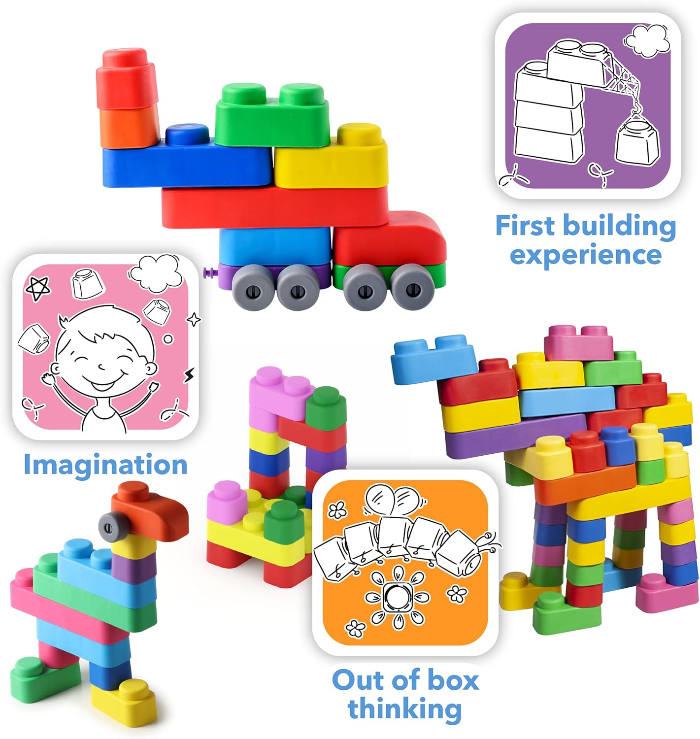 Far Far Land Soft Building Blocks for Toddlers 1-3 Years