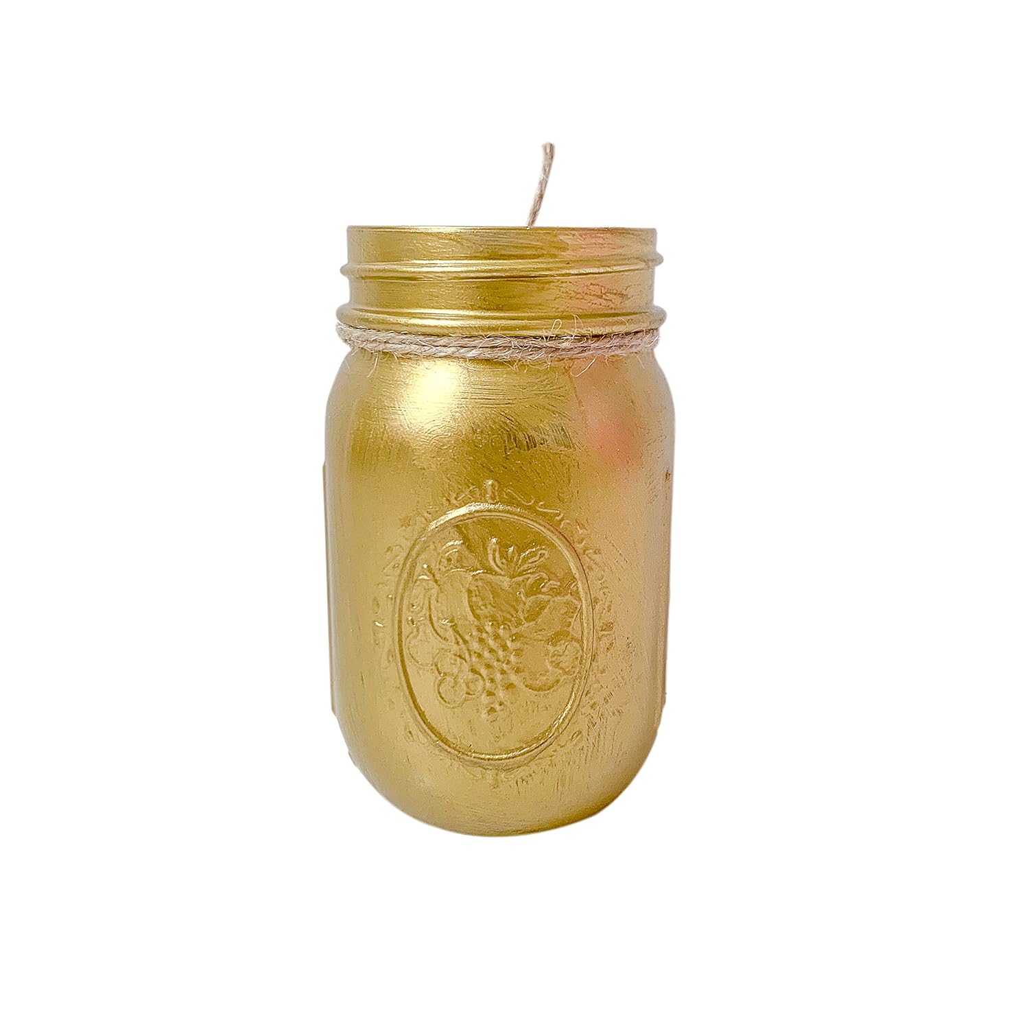 Gold Painted Mason Jar Centerpiece Decor