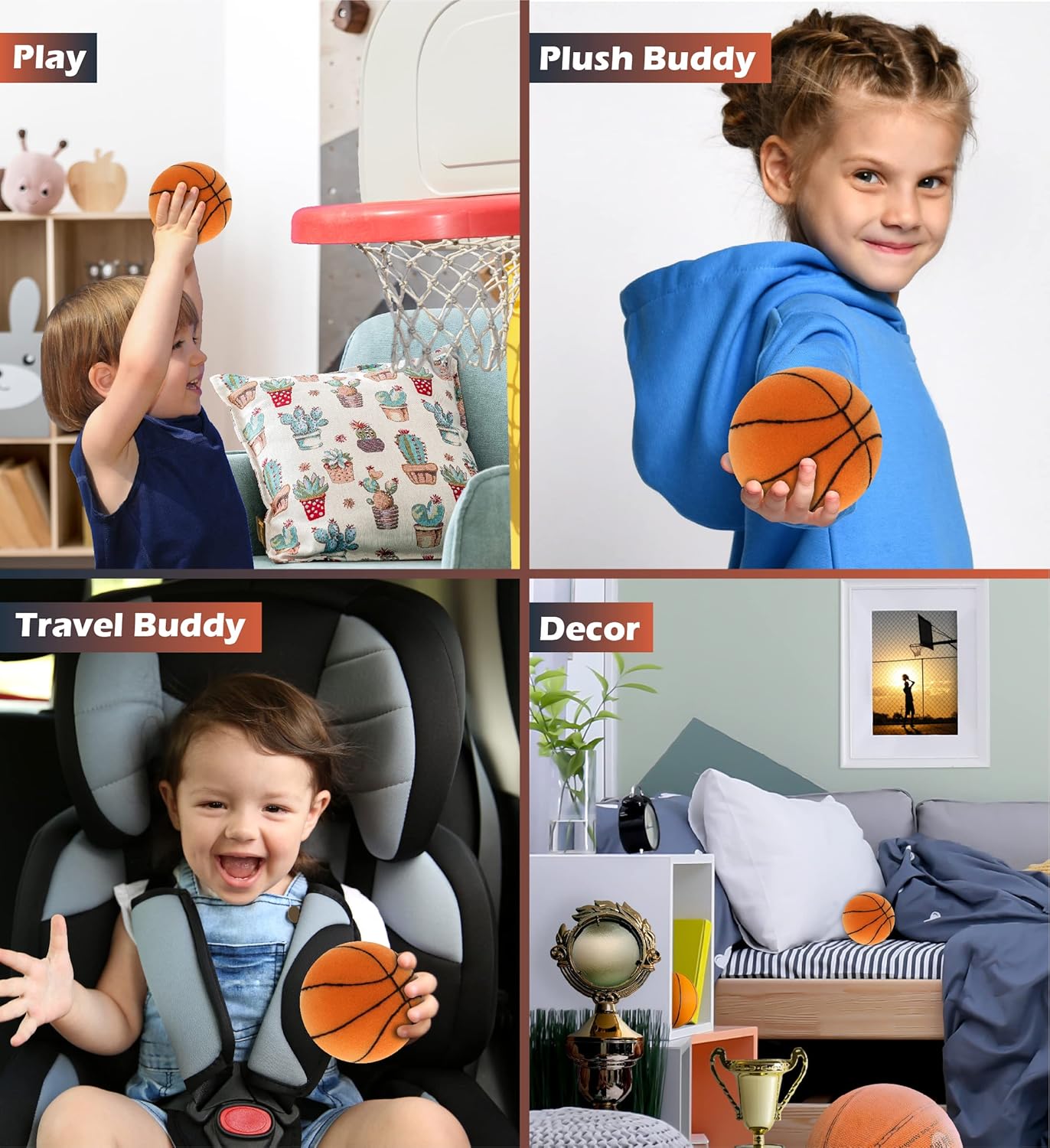 DolliBu Small Stuffed Basketball Plush - 3 Inches