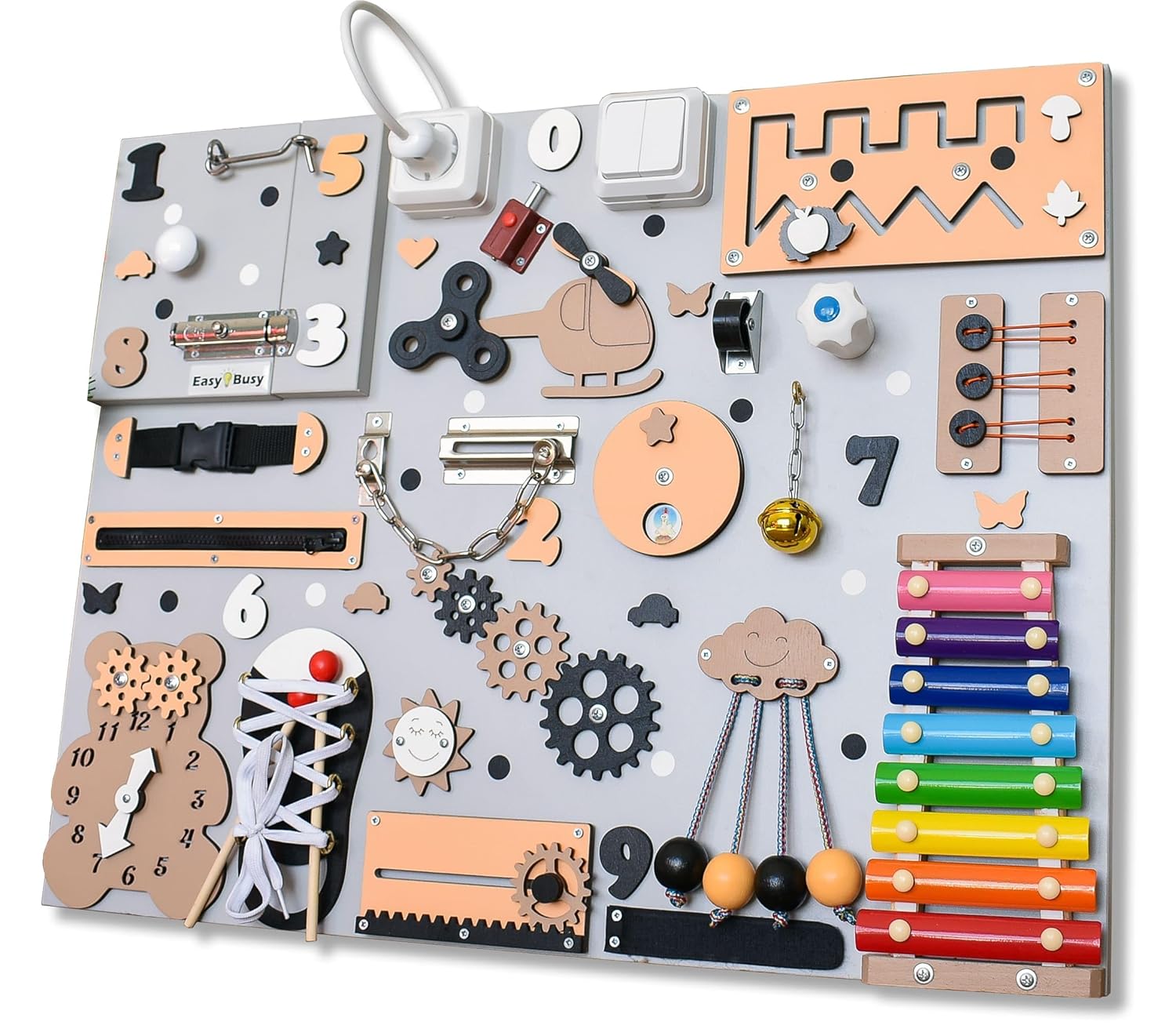 Montessori Busy Board Toy for 1 2 Year Old Toddler