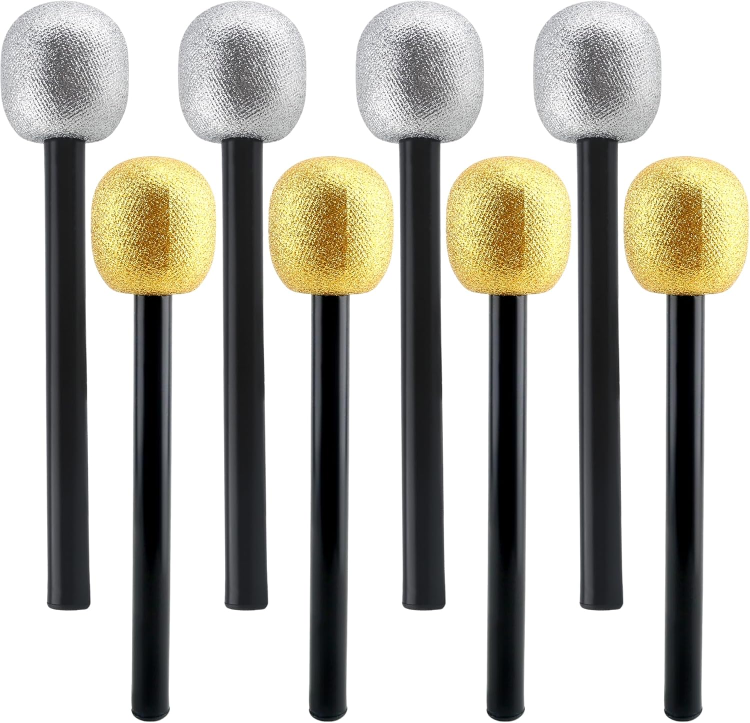 Haconba 8 Pack Glitter Stage Microphone Props