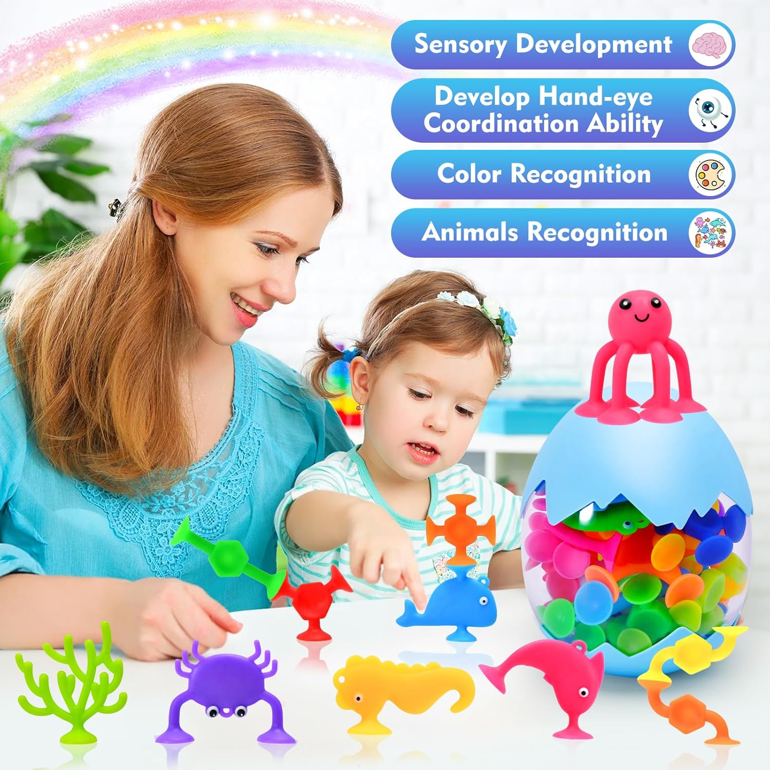 27 PCS Suction Cup Bath Toys for Kids Ages 4-8