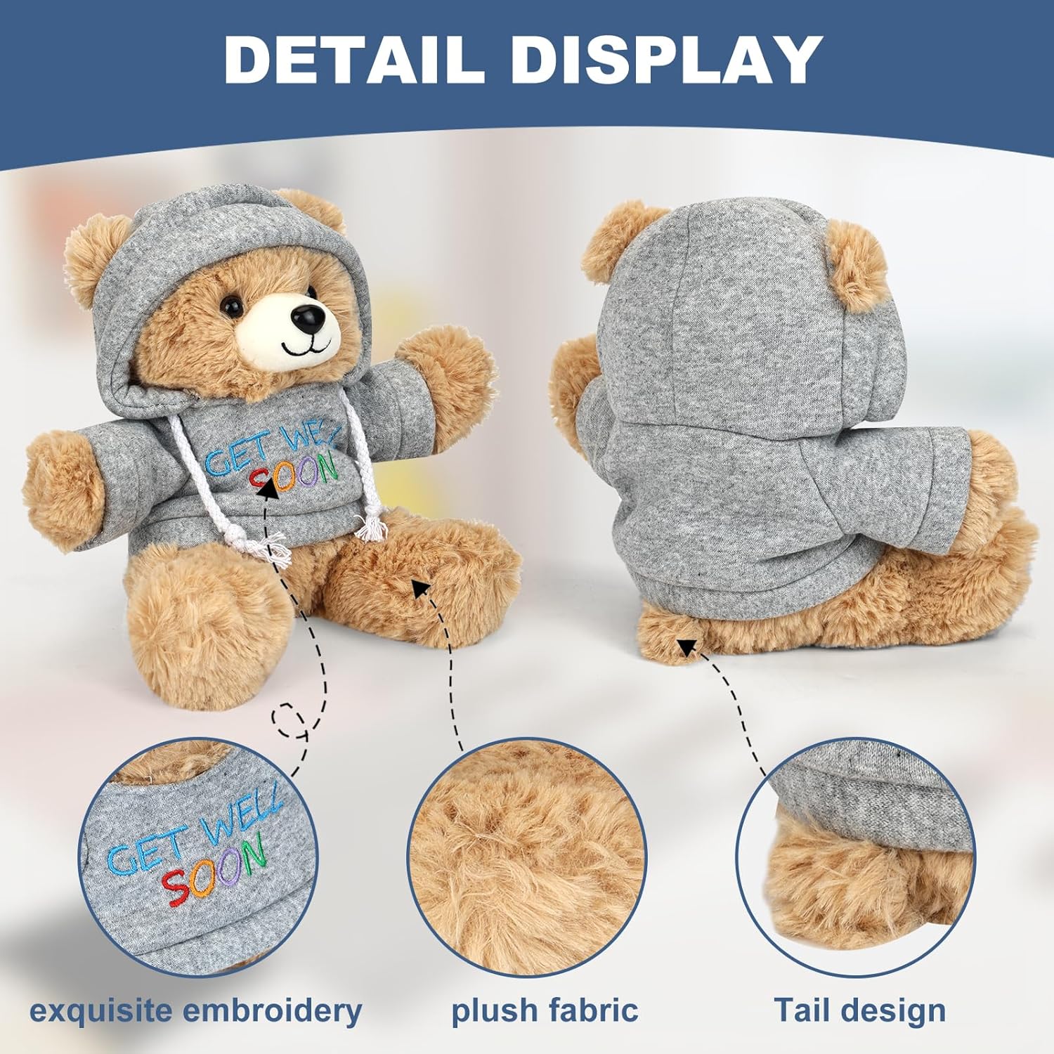 Osacoe Get Well Teddy Bear with Hoodie and Gift Box