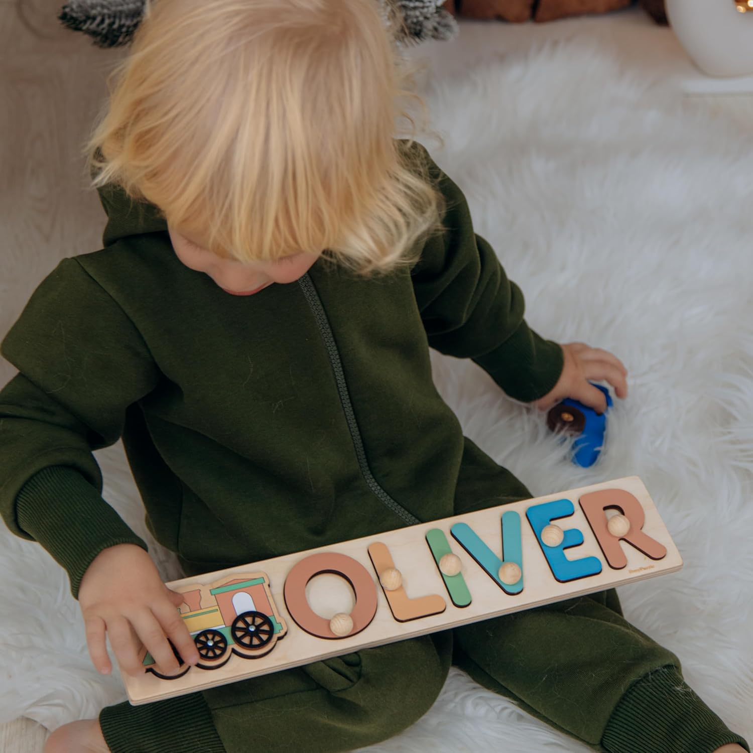 Personalized Wooden Name Puzzle for Baby Girl