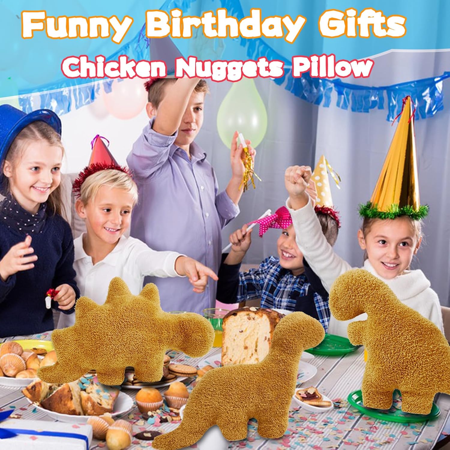 Isaacalyx Dino Nugget Pillow 16 Inch Soft Dinosaur Plush