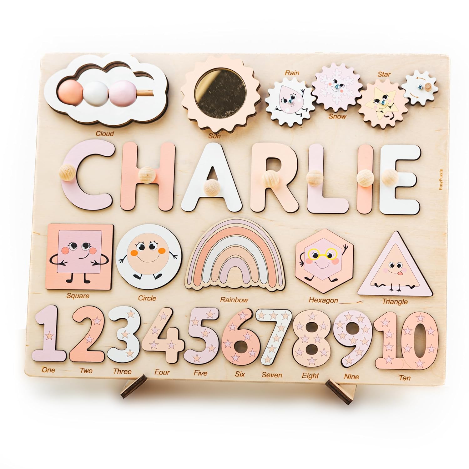 Personalized Wooden Name Puzzle for Kids 1-3 Years Old