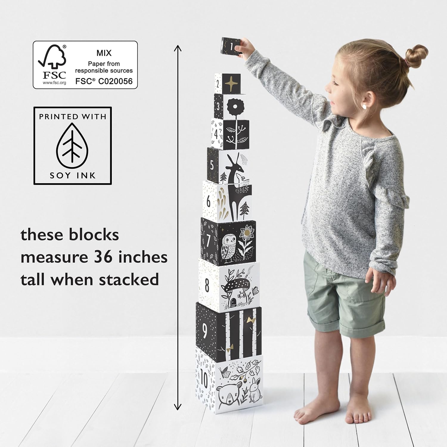 Wee Gallery Nesting Blocks - Woodland Animals Numbers