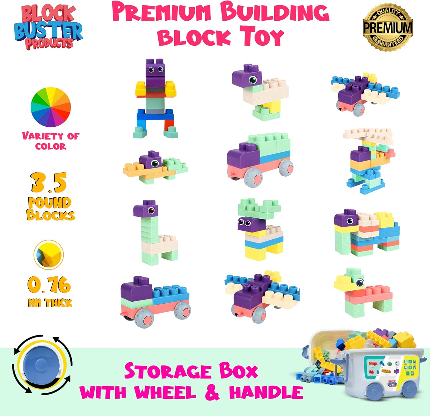 TOP Grade 80 PC Soft Building Blocks for Toddlers 1-3