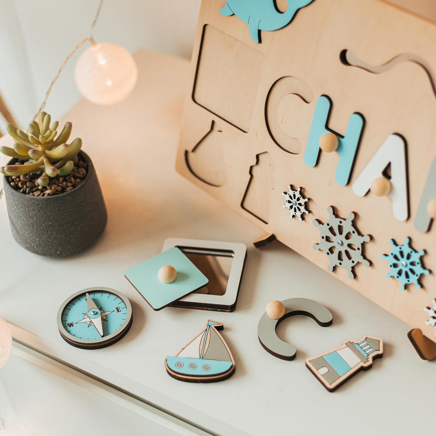 Montessori Personalized Baby Name Busy Board