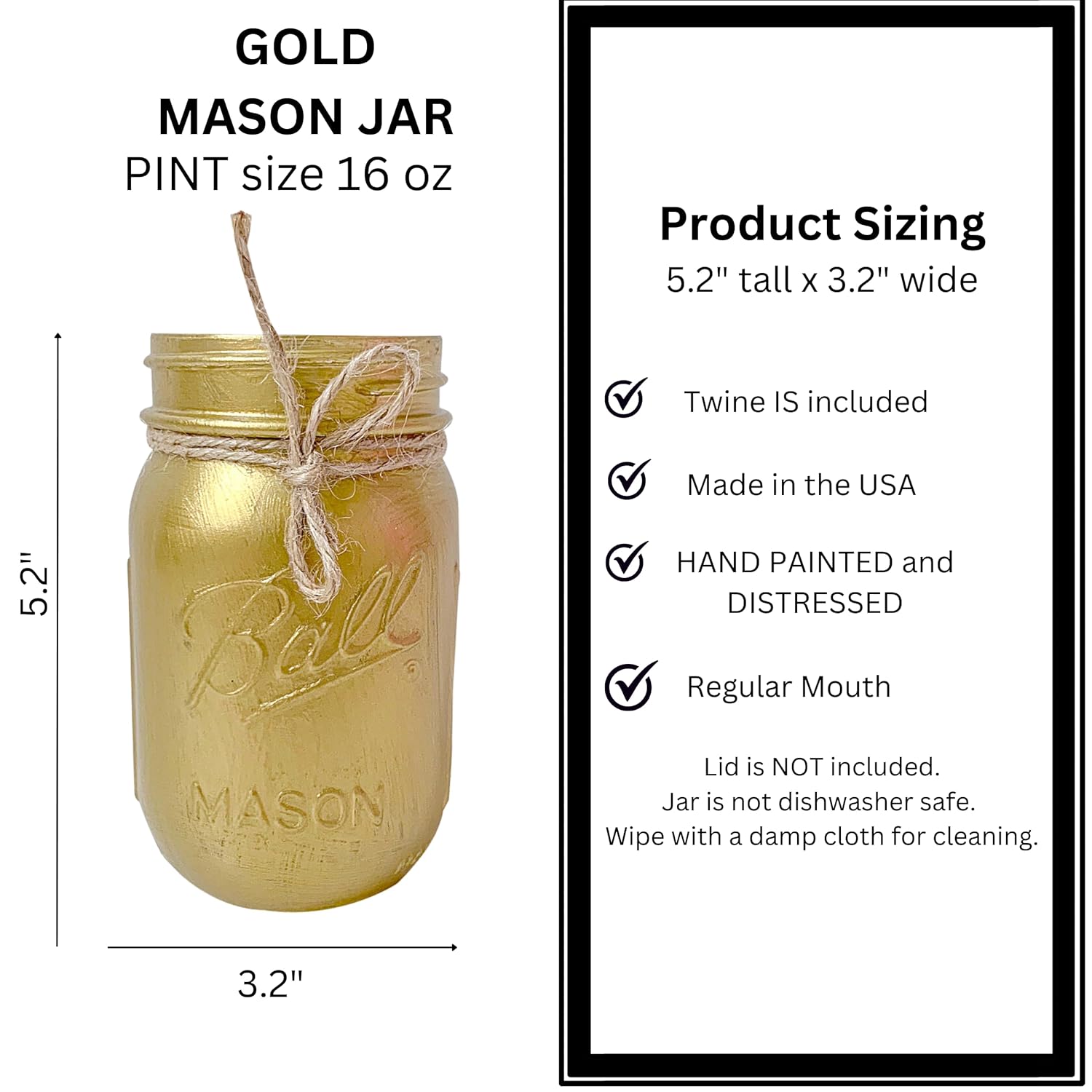 Gold Painted Mason Jar Centerpiece Decor