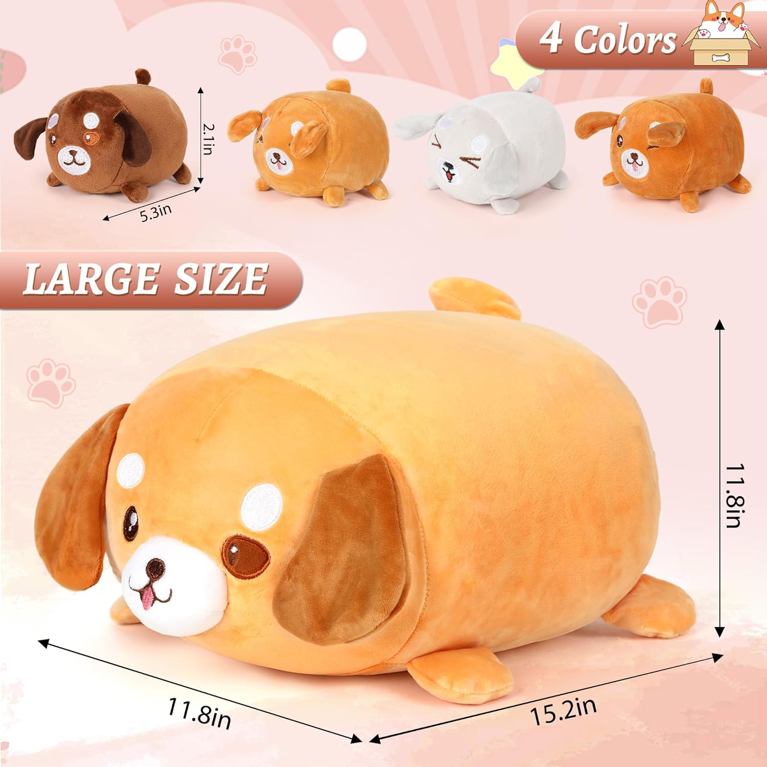 Corgi Plush Pillow with 4 Baby Dogs Inside - 5PCS