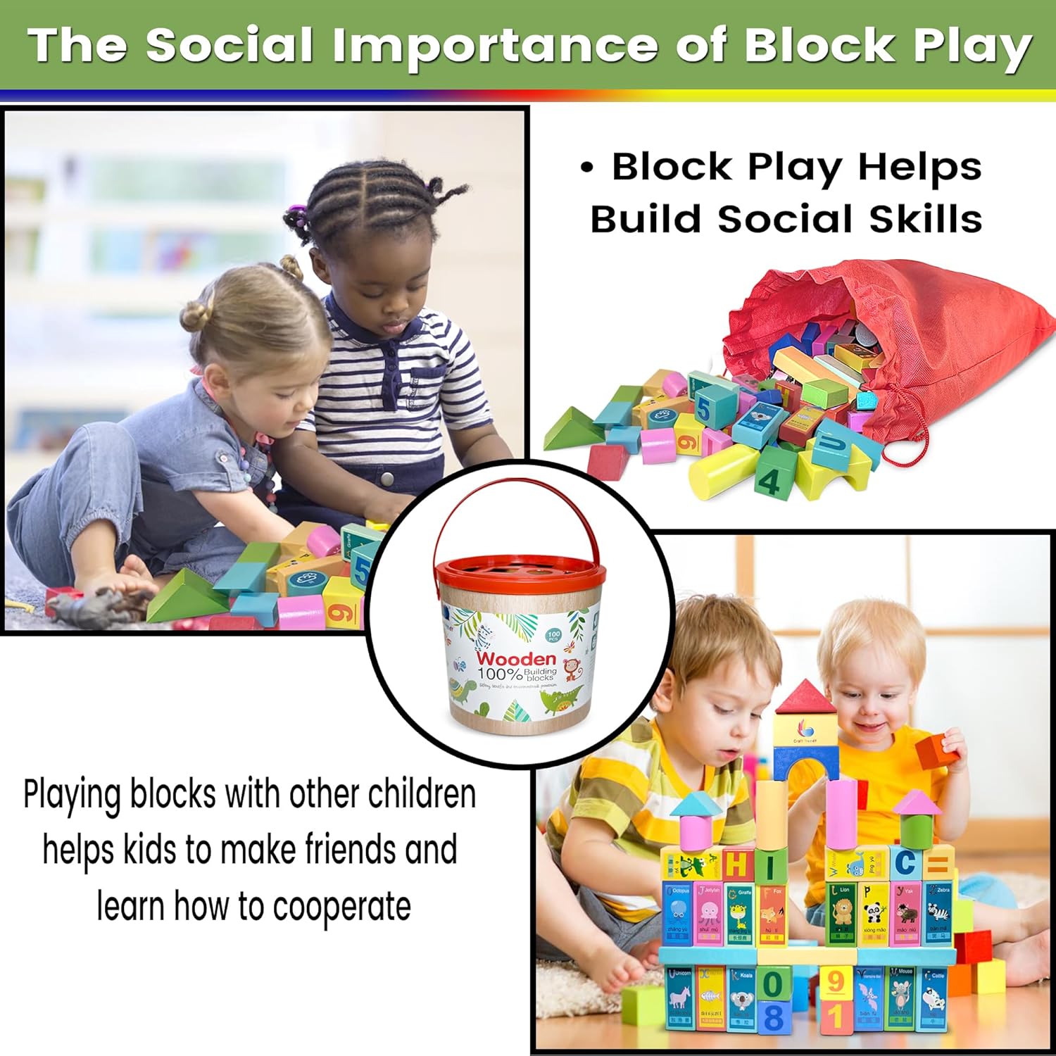 Craft Trendy Wooden Blocks Set for Toddlers and Preschoolers 1