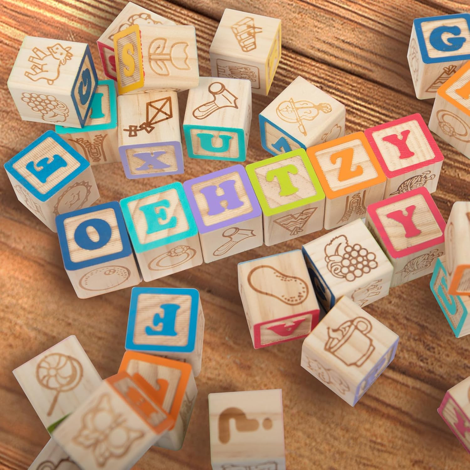 GIRAVO Wooden Blocks for Toddlers 2-3 Learning Set
