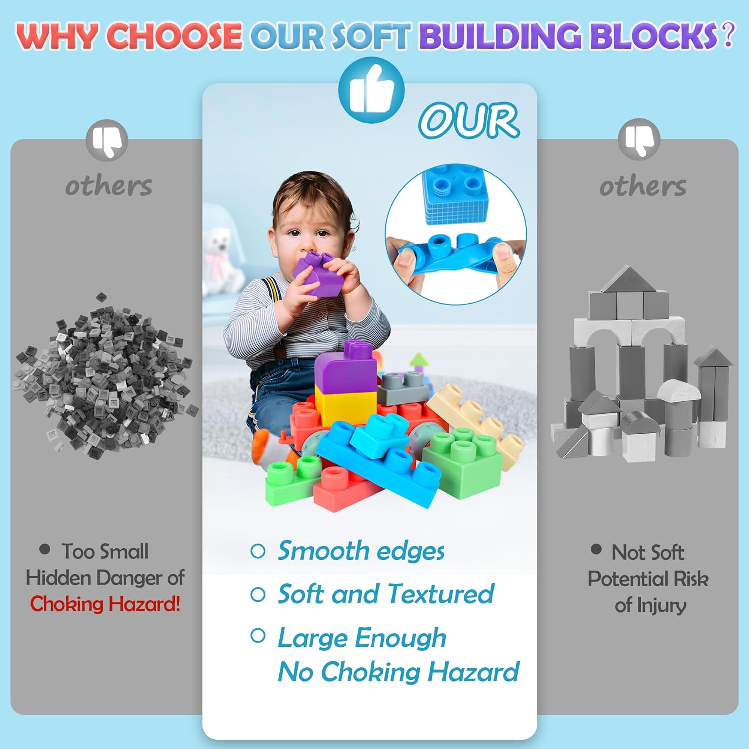 Soft Building Blocks for Toddler 20 PCS Large Stacking Blocks