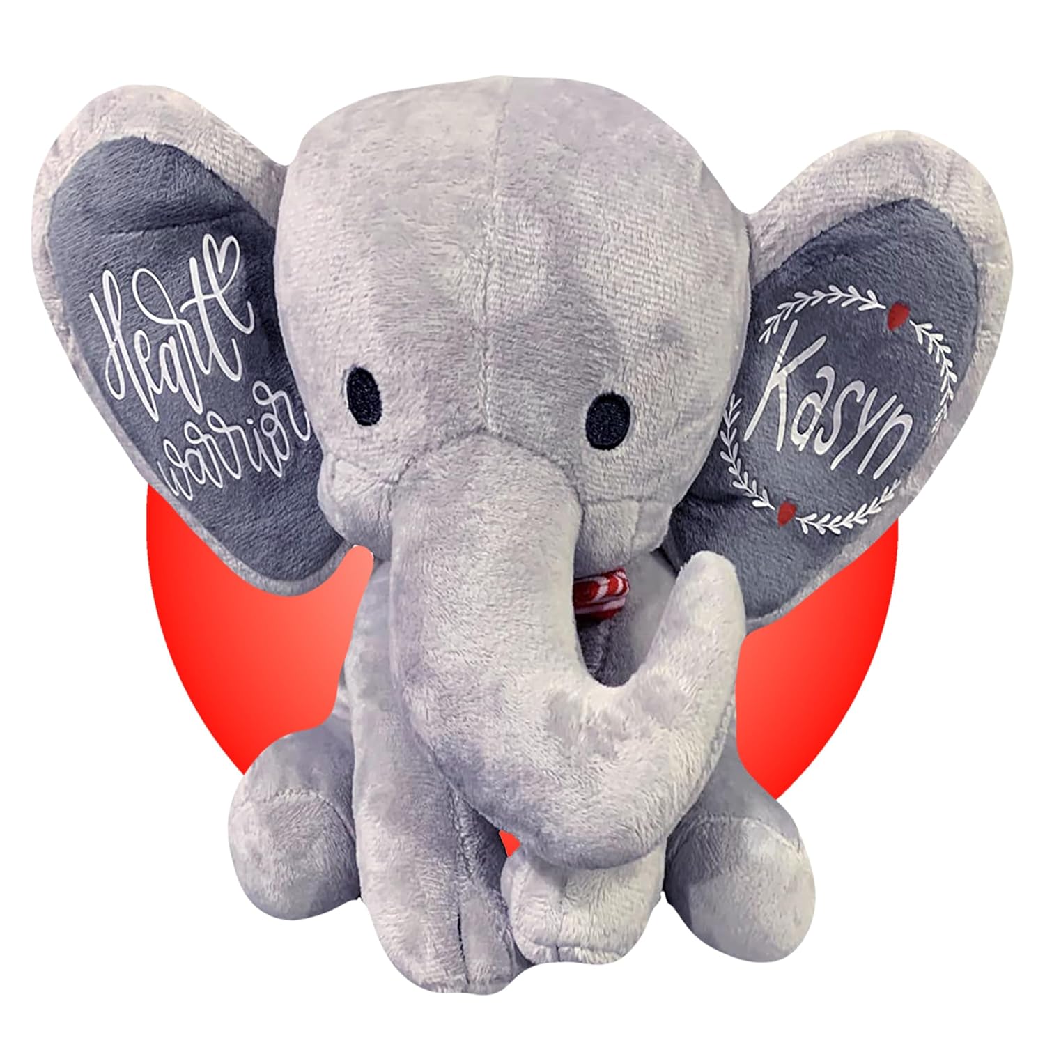 Personalized Gray Elephant Stuffed Animal for Heart Surgery Kids