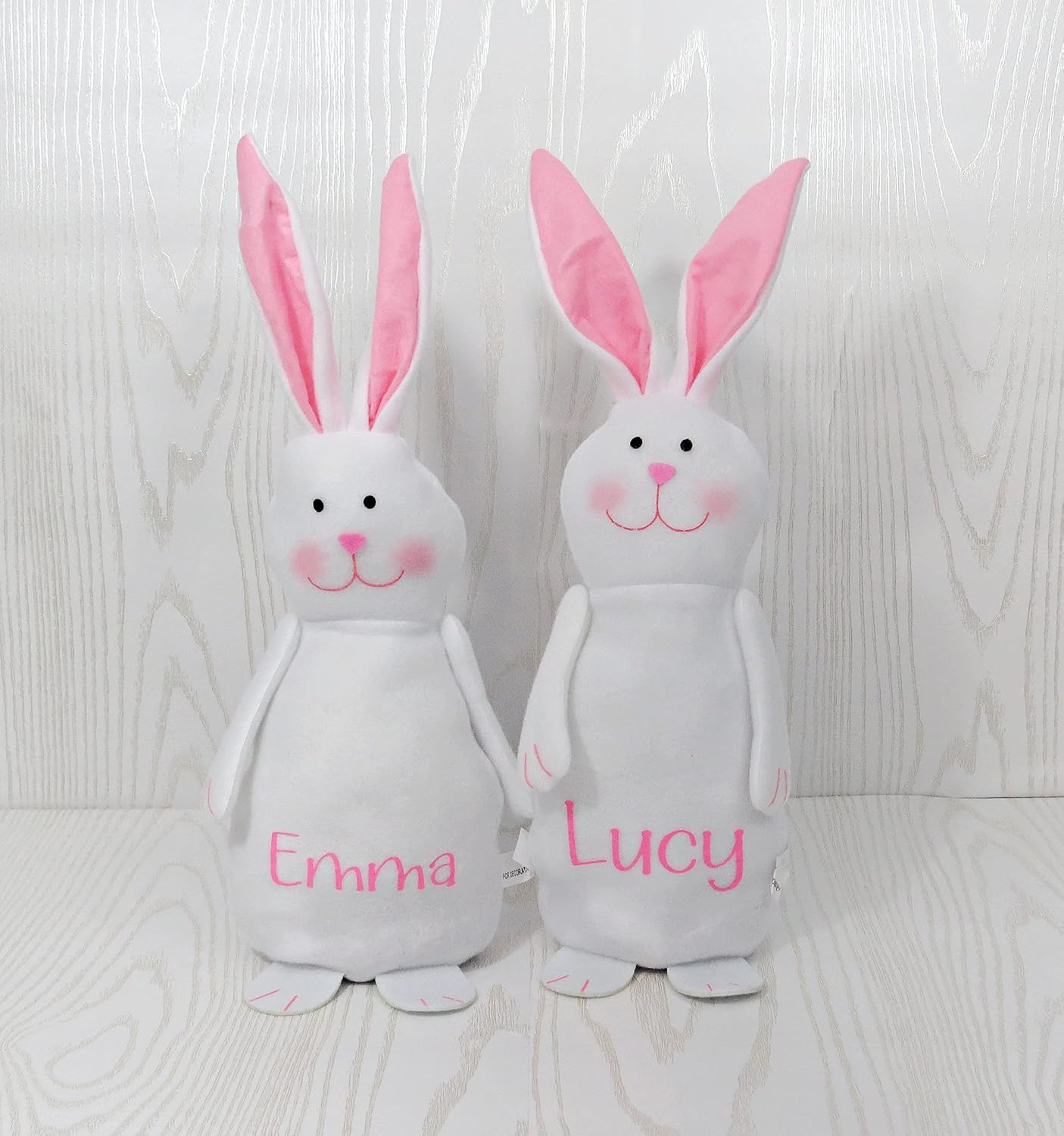 Personalized Easter Bunny Gift - 14 Inch White Stuffed Decor